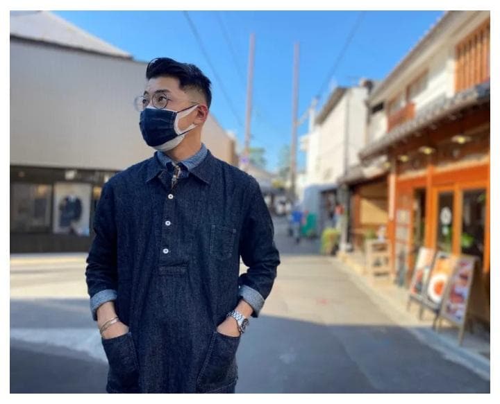 GZ-MPOL-0310 graphzero マリンプルオーバーシャツ　デニム