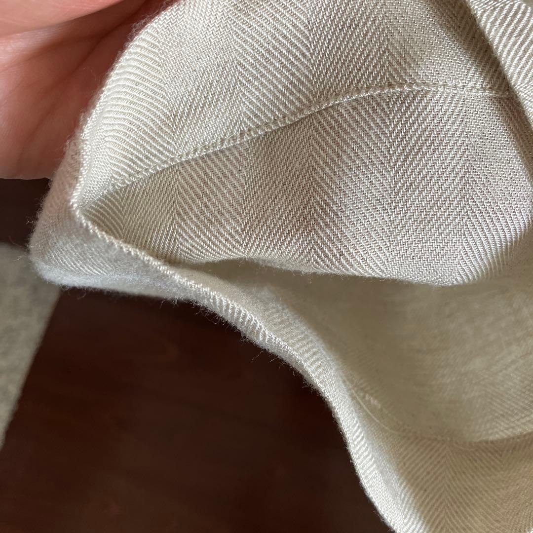 未使用 定価5.8万 エブール リネン ヘリンボーン 半袖 オールインワン 38