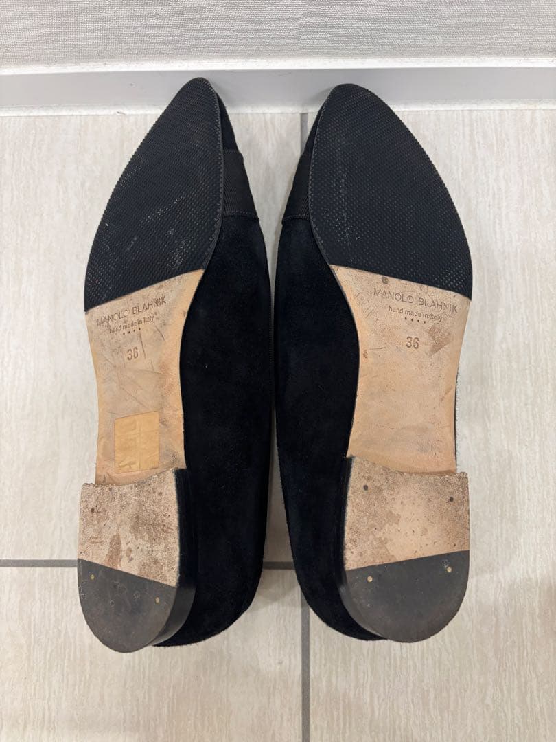 MANOLO BLAHNIK マノロブラニク　バレエシューズ/ ブラック