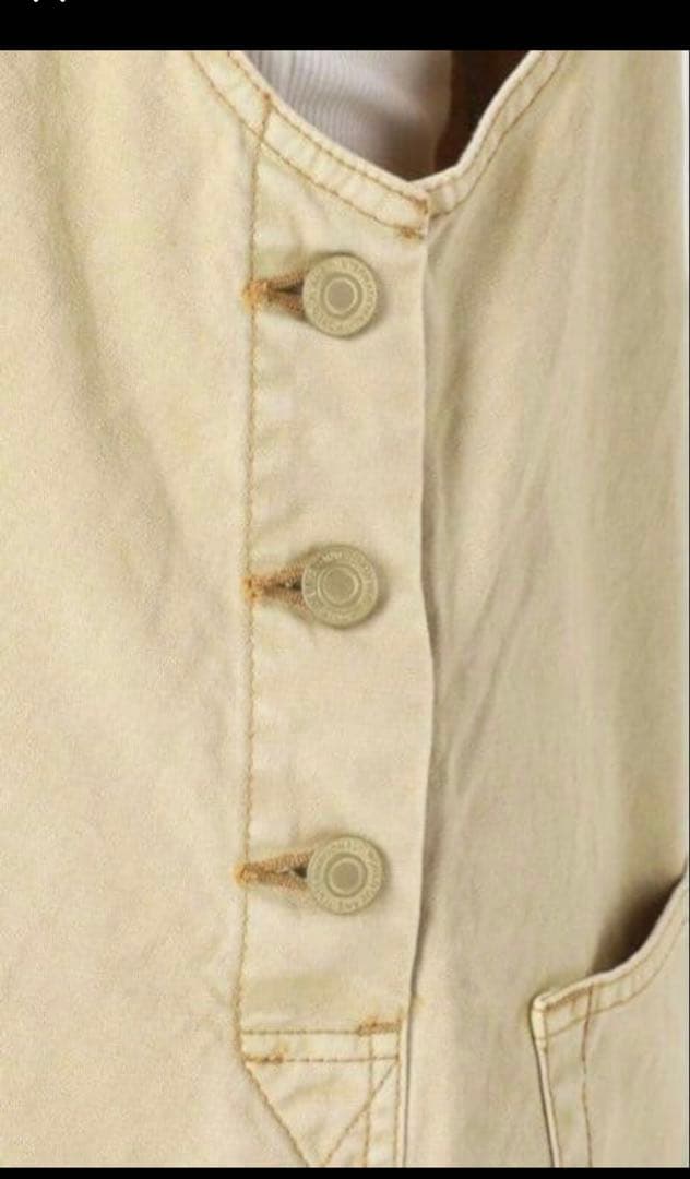 美品FRAMeWORKフレームワークのケミカルウォッシュアメスリサロペット