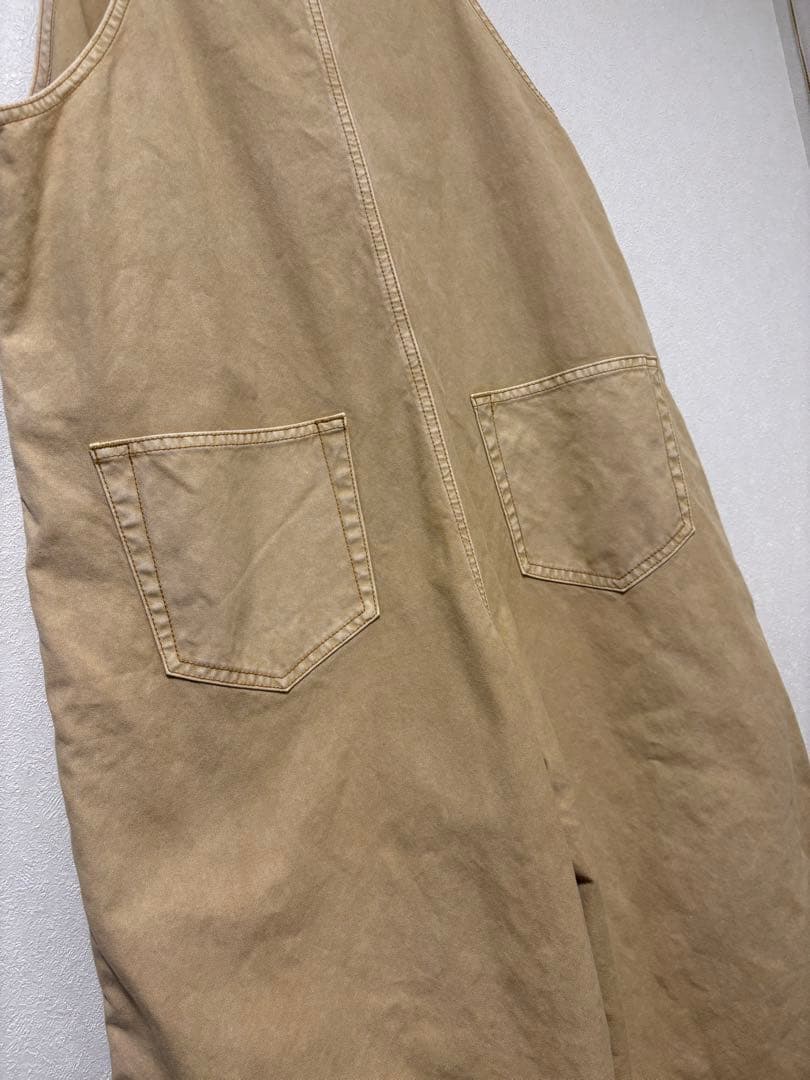 美品FRAMeWORKフレームワークのケミカルウォッシュアメスリサロペット