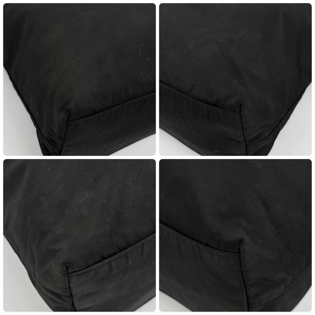 PRADA プラダ 三角ロゴ トートバッグ 肩掛けカバン ナイロン 黒 白タグ