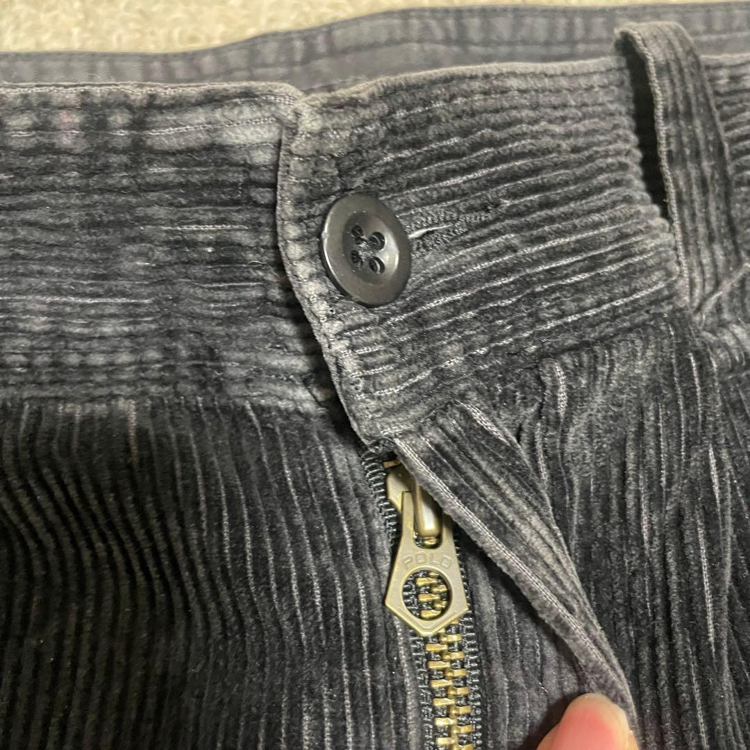 ラルフローレン コーデュロイ カーゴパンツ ダブルニー ブラック 90s