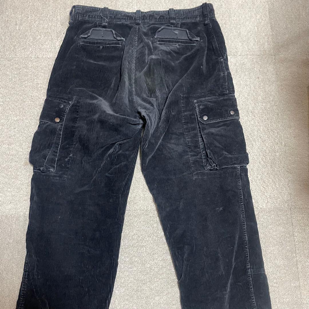 ラルフローレン コーデュロイ カーゴパンツ ダブルニー ブラック 90s