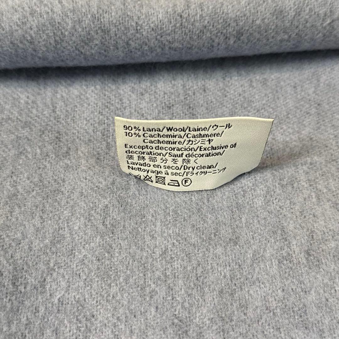 LOEWE バイカラー　マフラー　カシミヤ　ウール　アナグラム　ネイビー