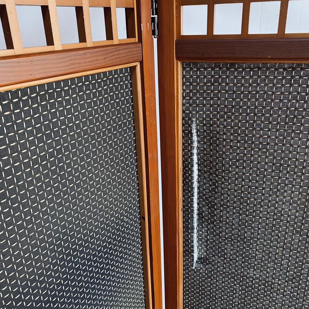 3点セット パーテーション ラタン モダン 和 格子 レトロ y9