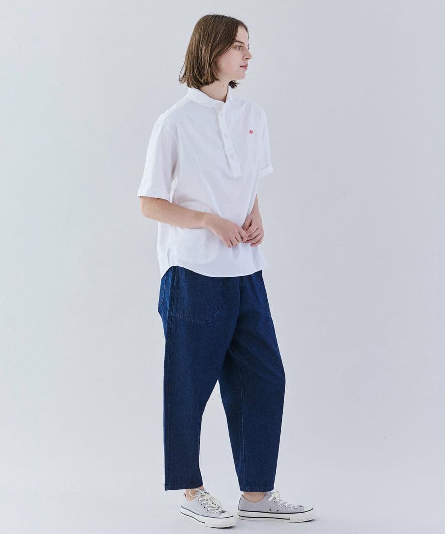 ★美品★ DANTON オックスフォード 丸襟 半袖プルオーバー シャツ