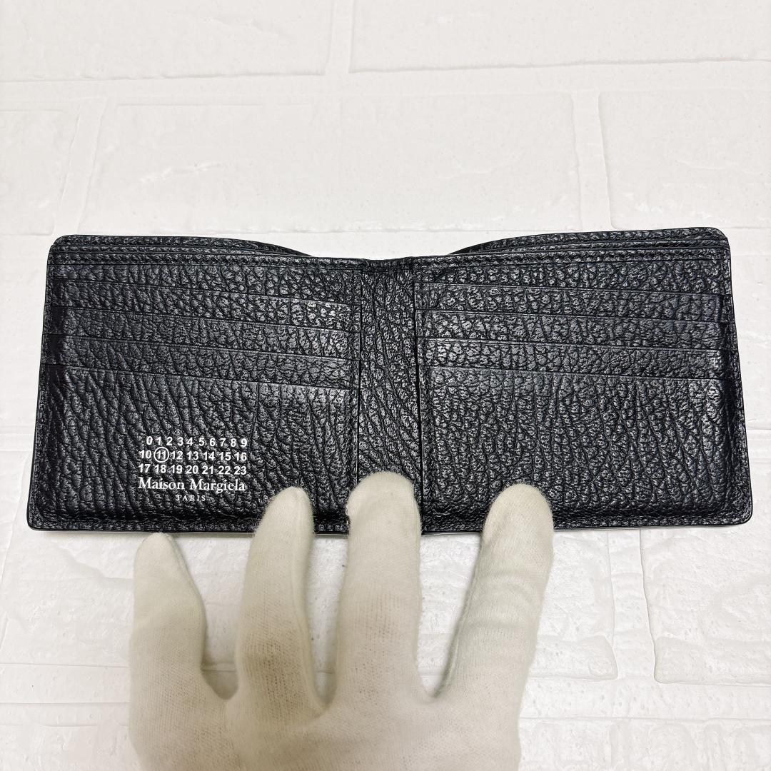 メゾンマルジェラ 2つ折り財布 コンパクトウォレット ブラック 札入れ