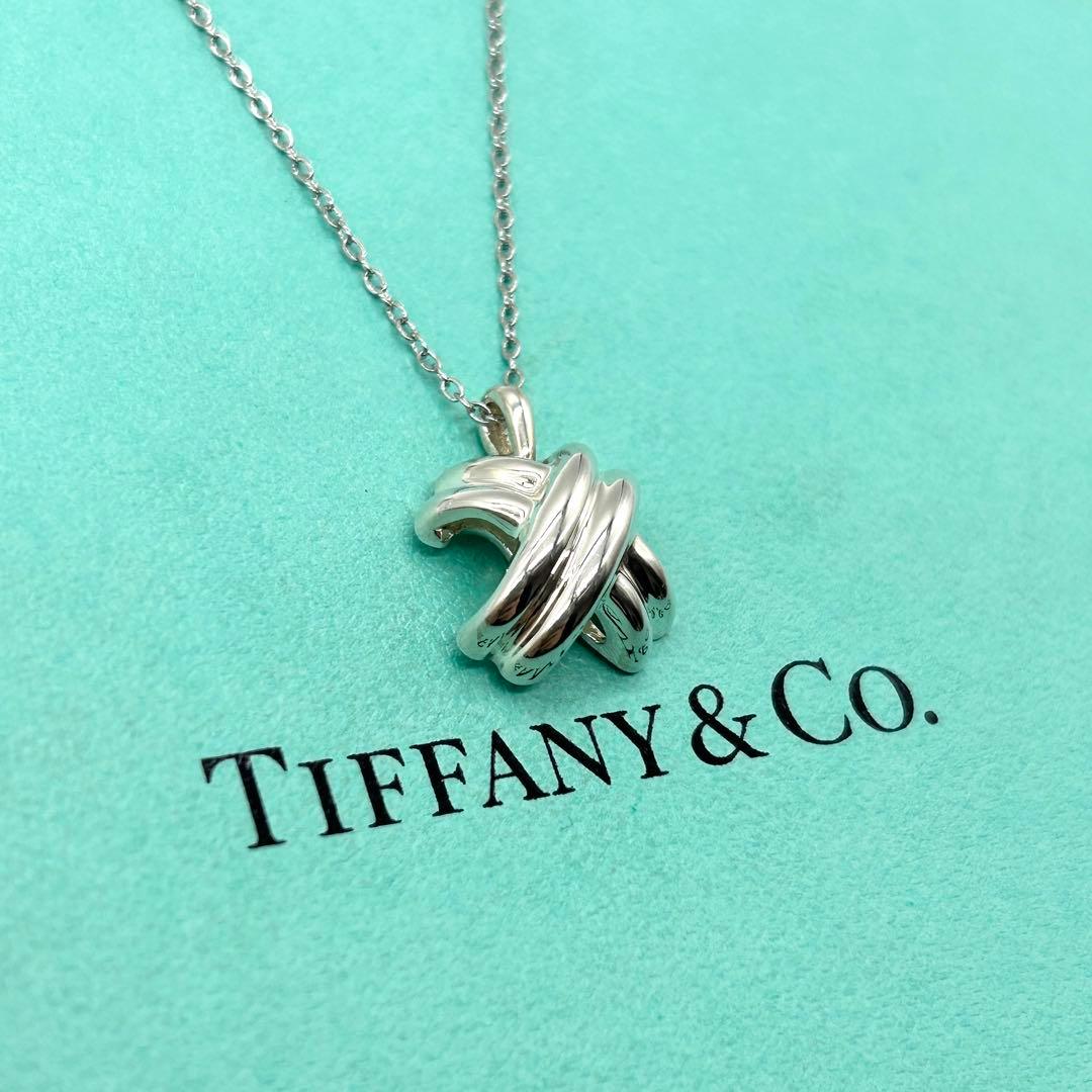 美品　ティファニー　シグネチャー　クロス　ネックレス　シルバー　社外チェーン