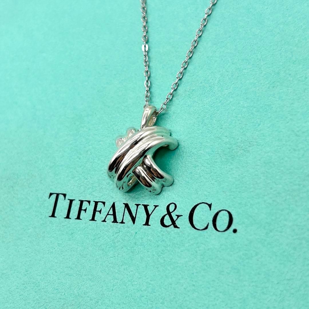 美品　ティファニー　シグネチャー　クロス　ネックレス　シルバー　社外チェーン