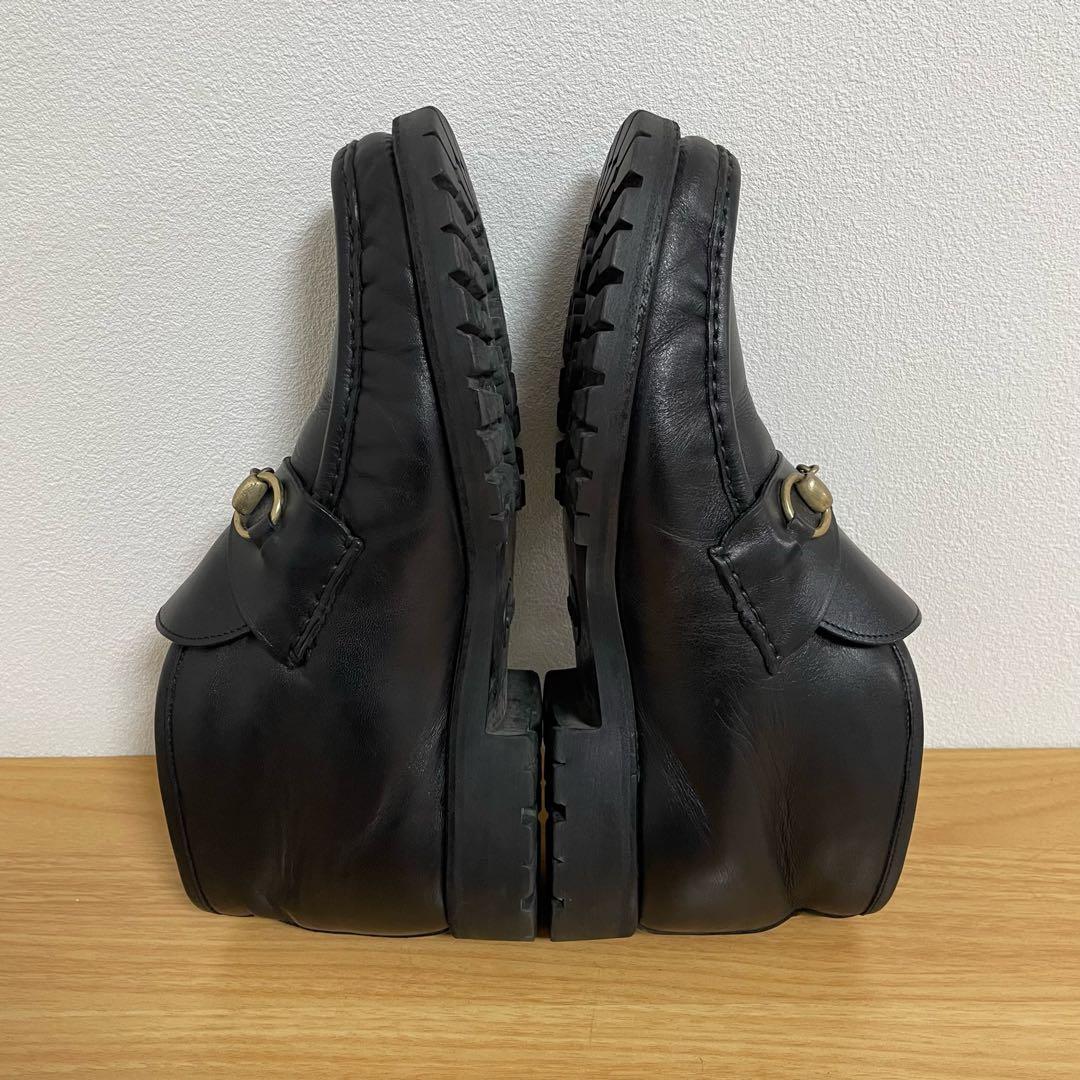 グッチ　ホースビットチャッカブーツ　レザー　黒 42.5 0067 114