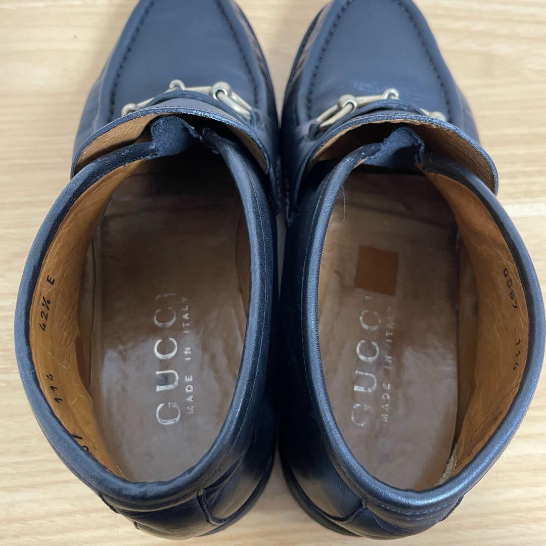 グッチ　ホースビットチャッカブーツ　レザー　黒 42.5 0067 114