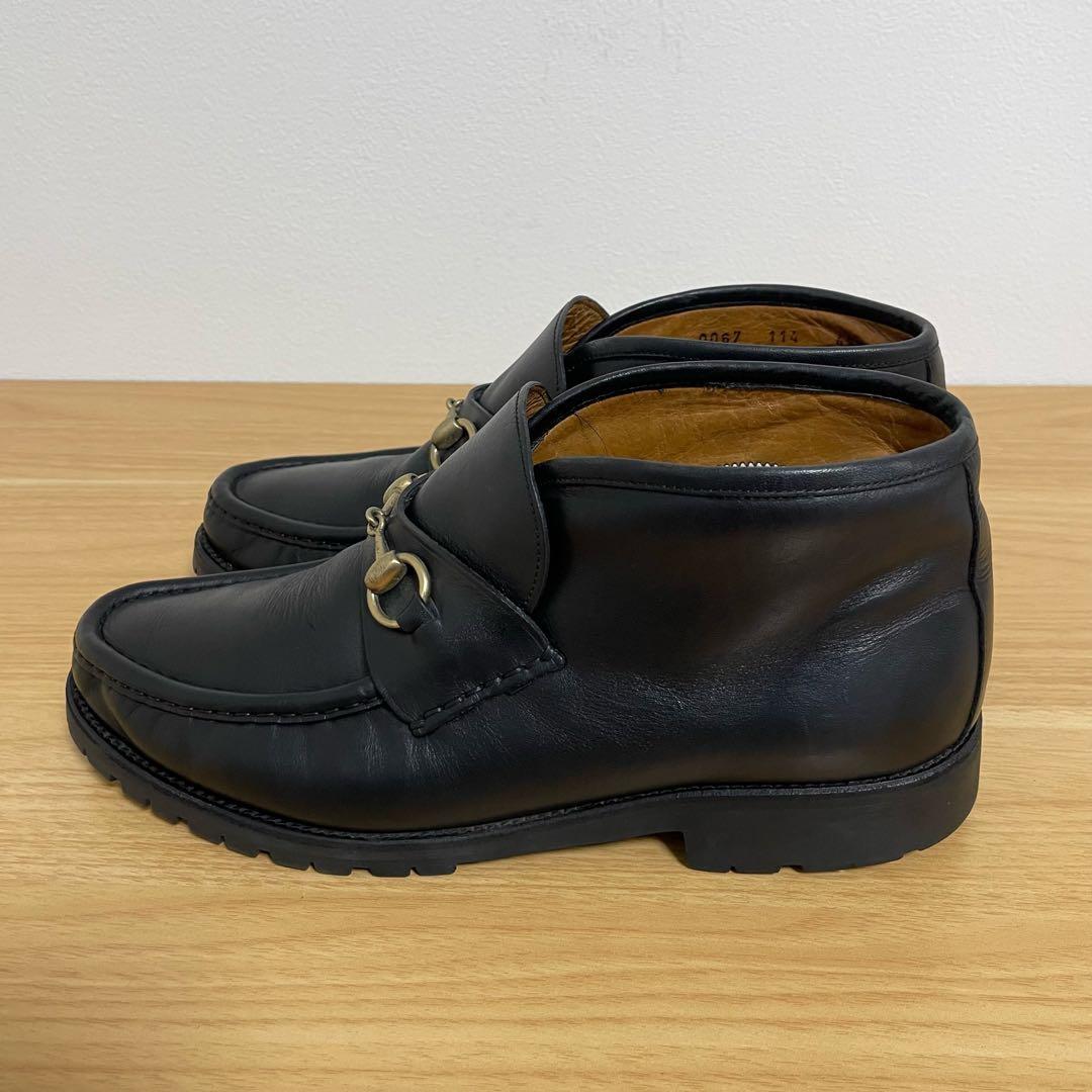 グッチ　ホースビットチャッカブーツ　レザー　黒 42.5 0067 114