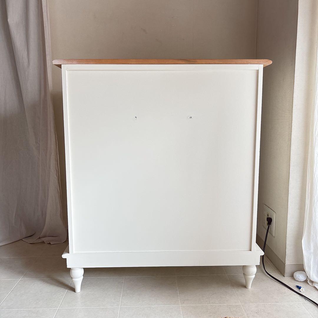 美品　フレンチカントリー　チェスト　シャビーシック　白家具　カントリー　猫脚　棚