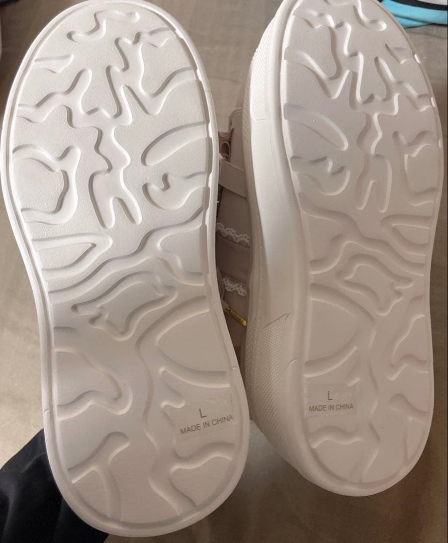 新品 LIZ LISAリボン付き厚底スニーカー ライトピンク L