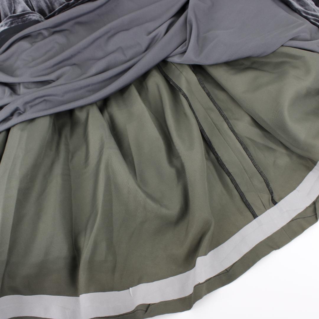 【フラダンス用衣装 極美品】チャコールグレー ベロア生地 ワンピース ドレス