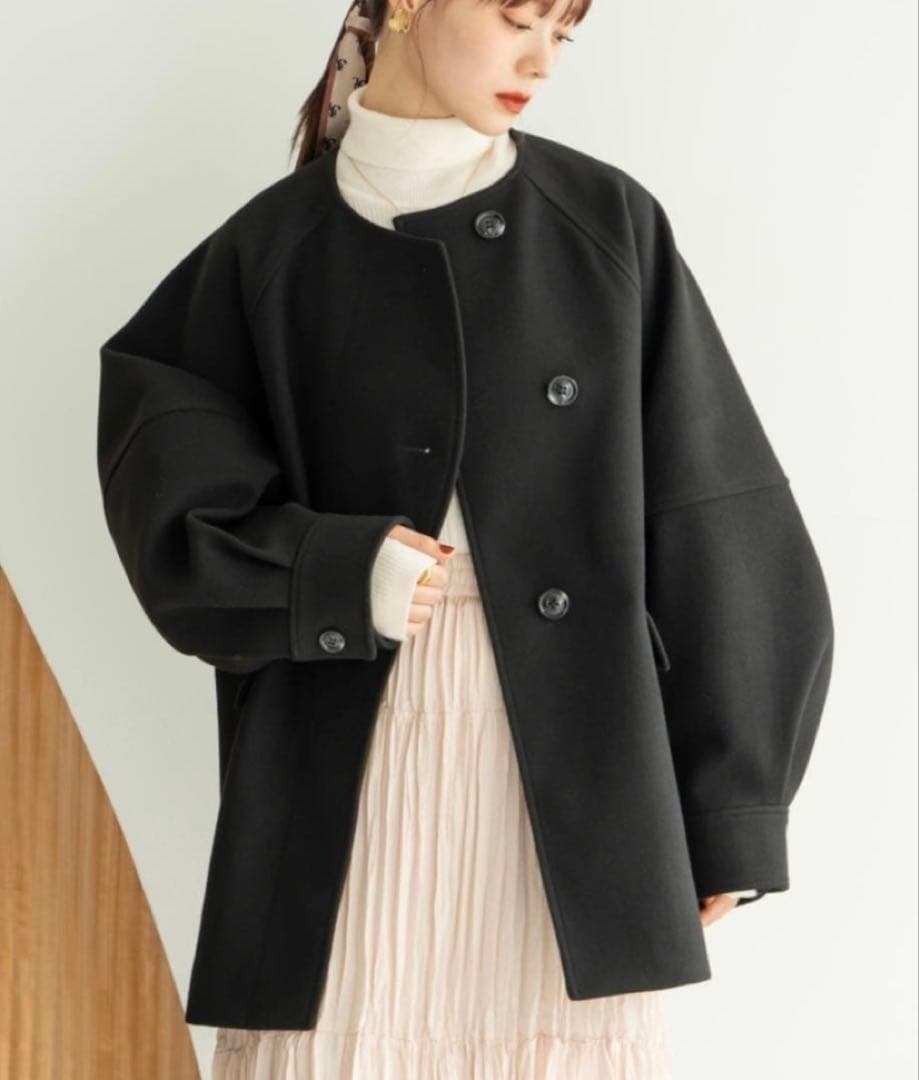 【チー】 ウェーブデザインミドルコート