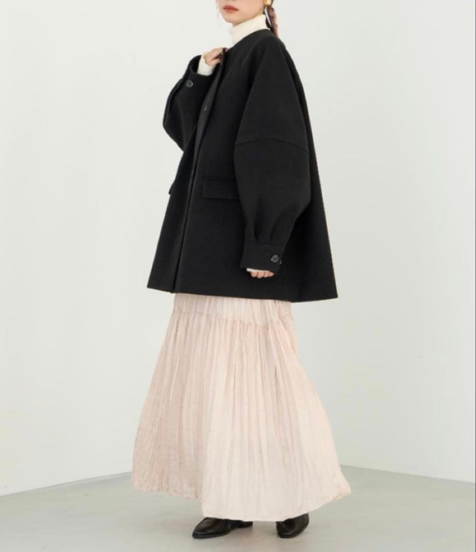 【チー】 ウェーブデザインミドルコート