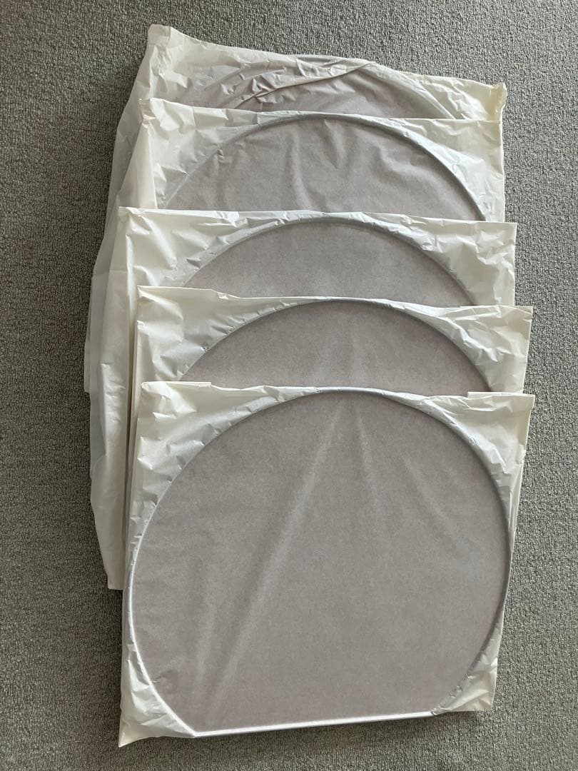 越前塗り　尺3半月両面膳　五枚セット　朱と黒両面 天然木　未使用品　美品