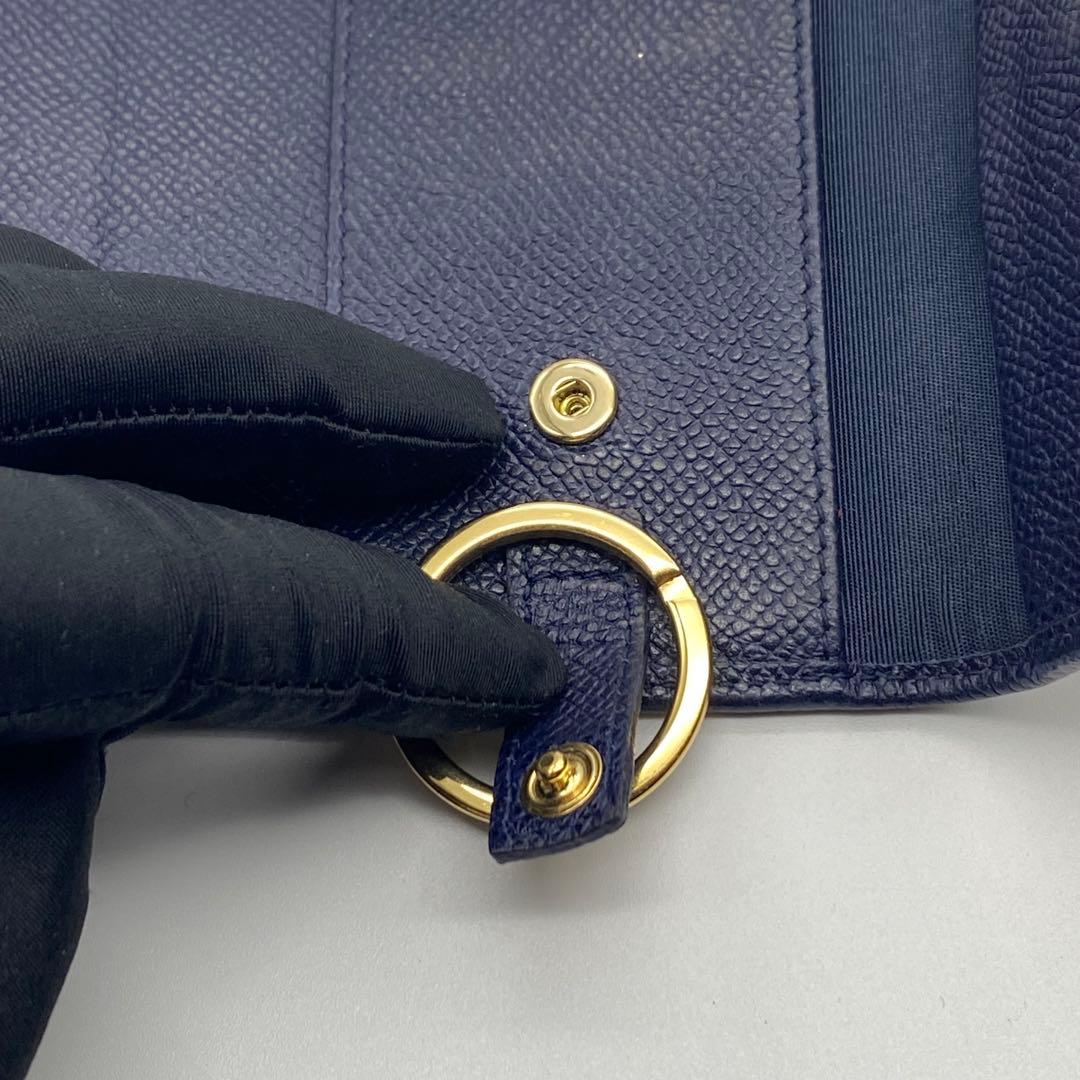 フェラガモ・6連キーケース・ガンチーノクリップ・ダークブルー