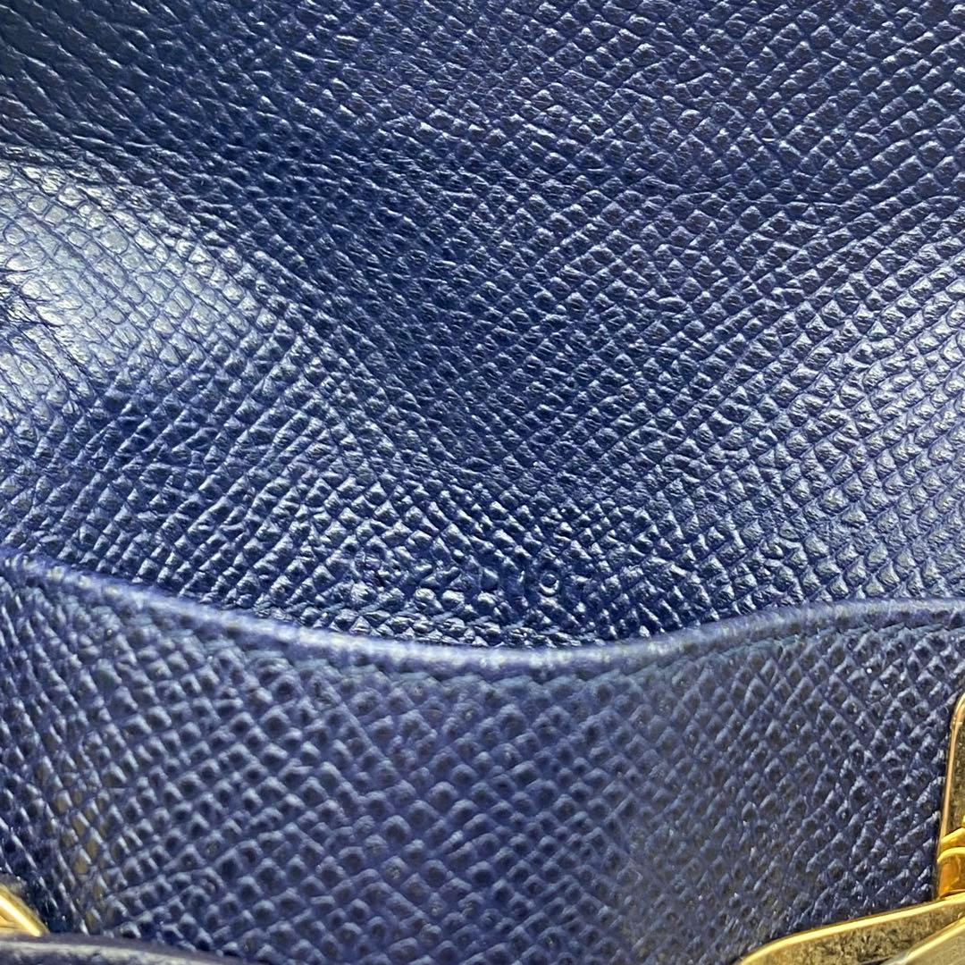 フェラガモ・6連キーケース・ガンチーノクリップ・ダークブルー