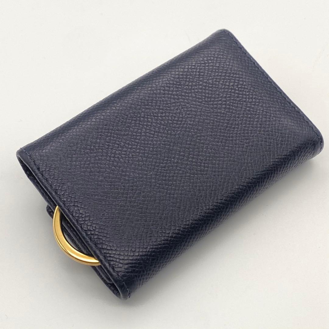 フェラガモ・6連キーケース・ガンチーノクリップ・ダークブルー