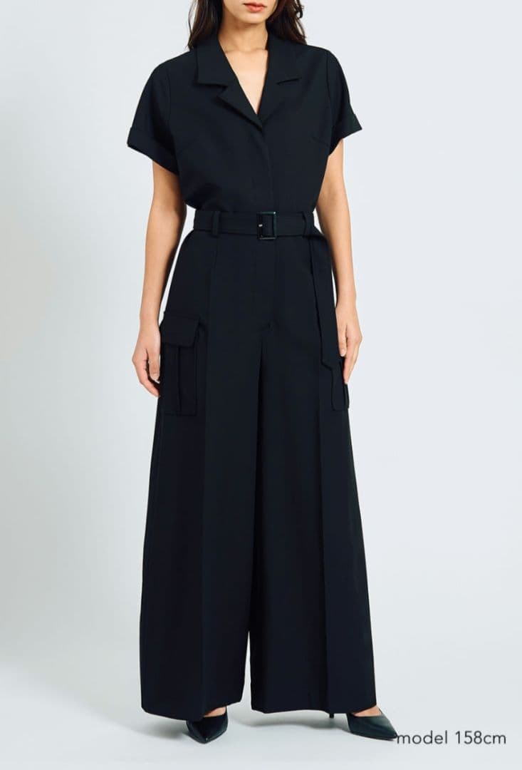 週末限定お値下げ　ボーダーズアットバルコニー オープンカラージャンプスーツ 38