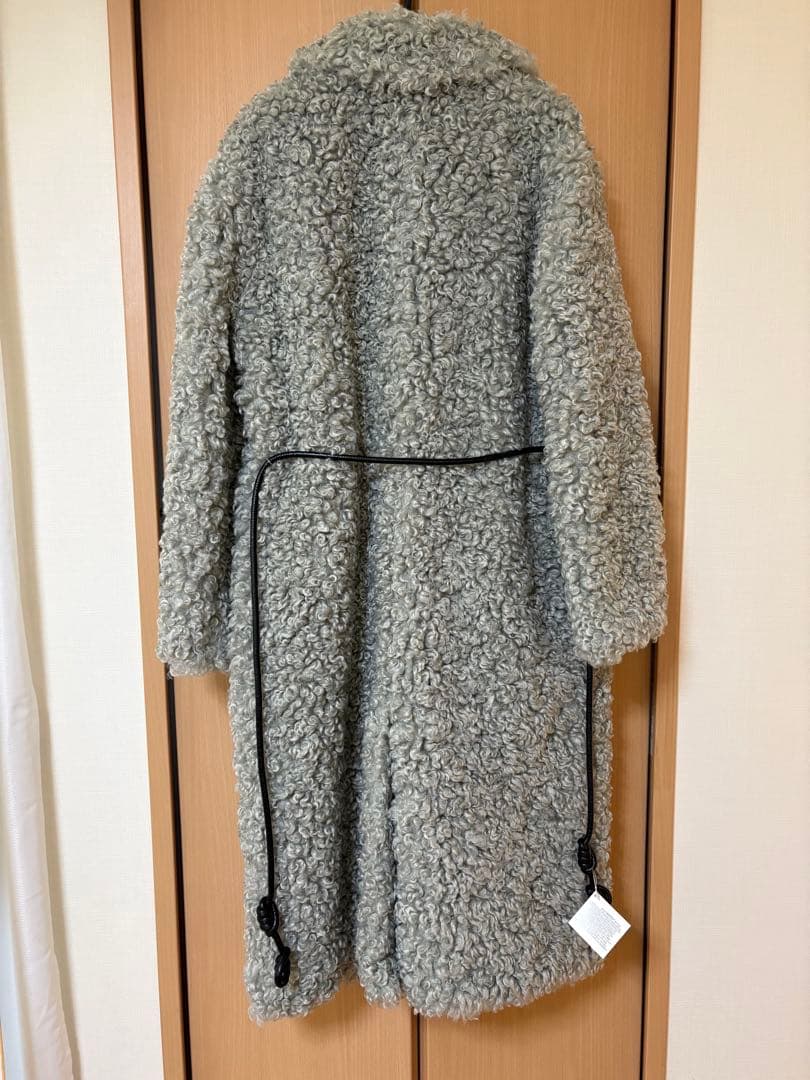 新品未使用ZARA ロングブークレコートボア プードルグレー