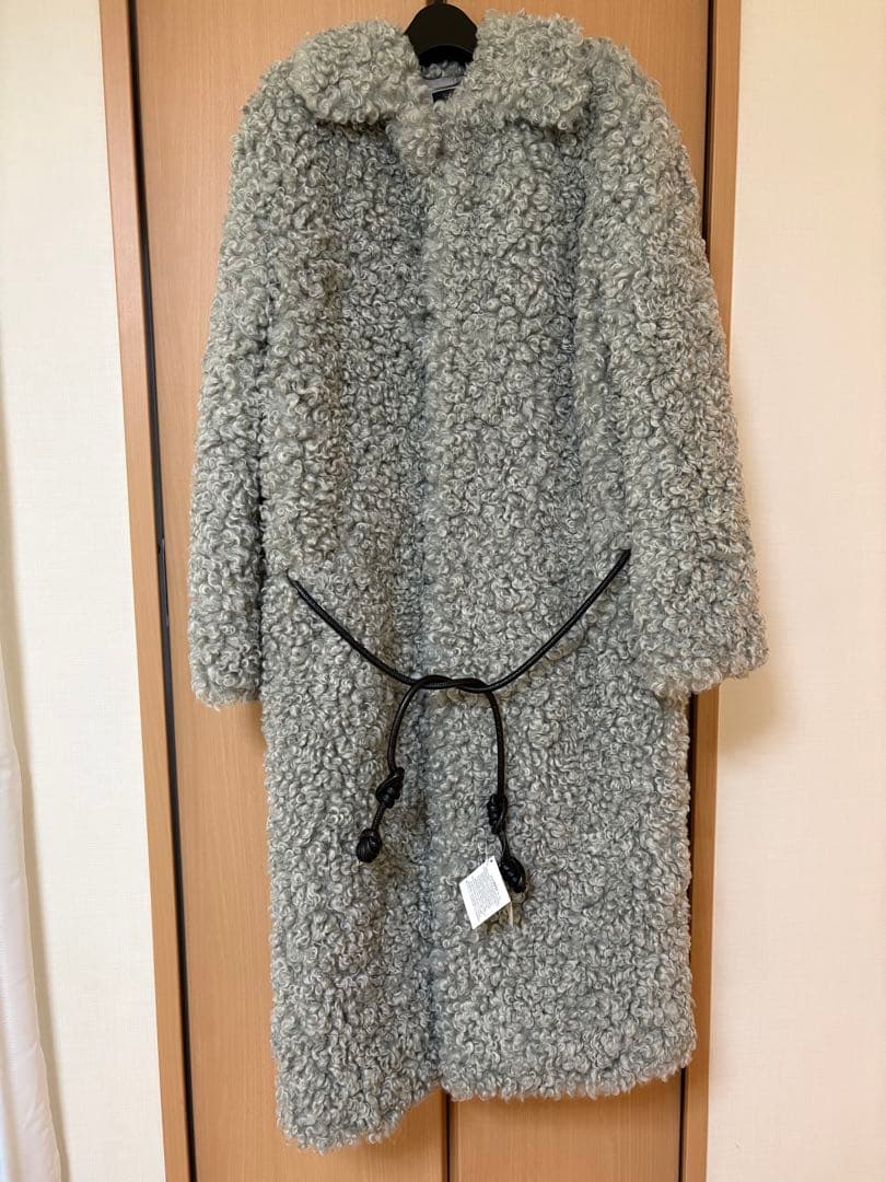 新品未使用ZARA ロングブークレコートボア プードルグレー