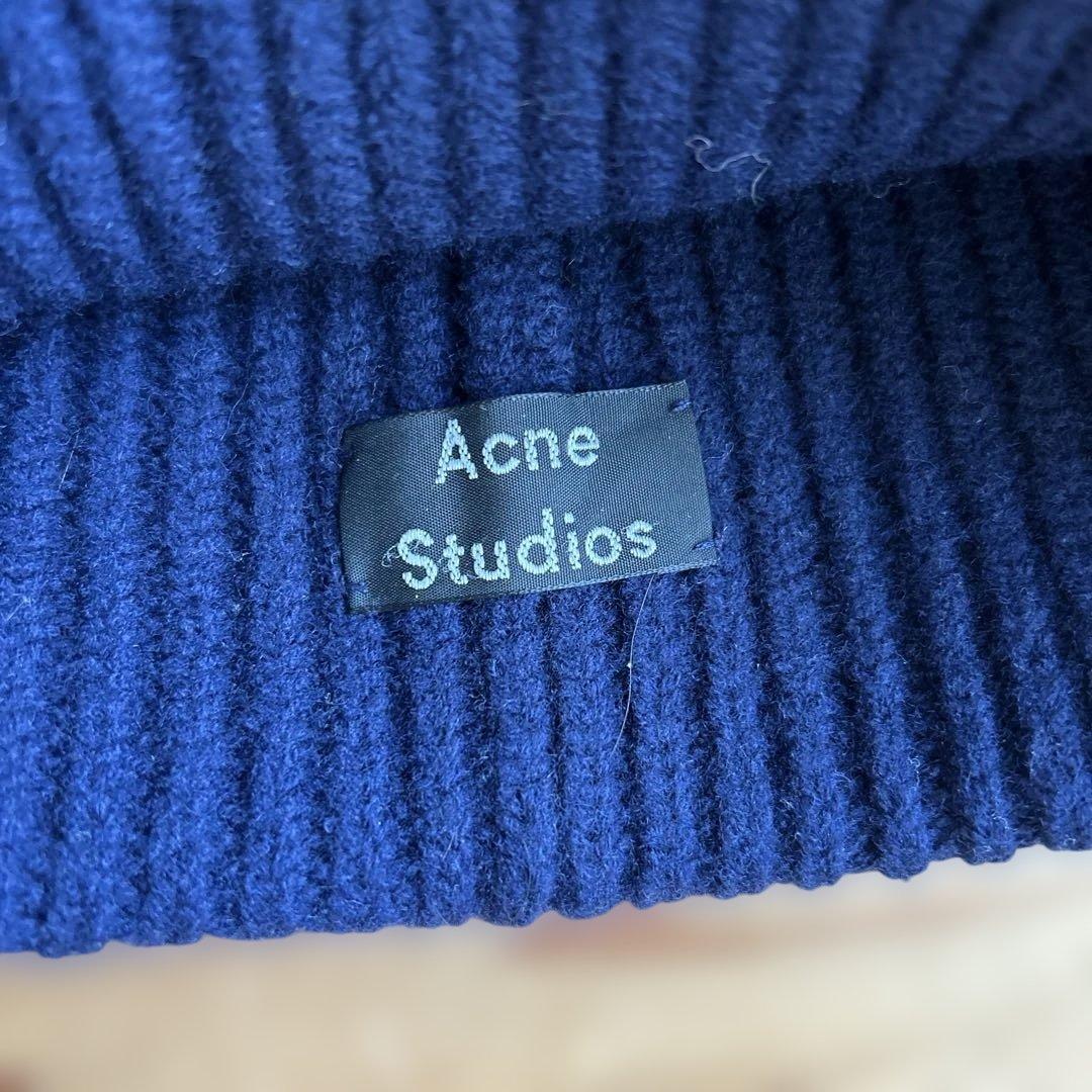 【最安値】Acne Studios ニット帽　美品　ネイビー