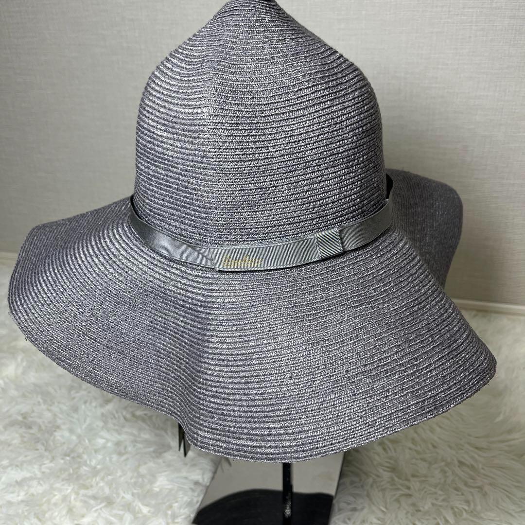 未使用タグ付き✨ ボルサリーノ ストローハット 麦わら帽子 グレー Mサイズ