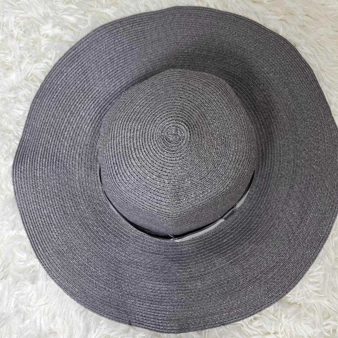 未使用タグ付き✨ ボルサリーノ ストローハット 麦わら帽子 グレー Mサイズ