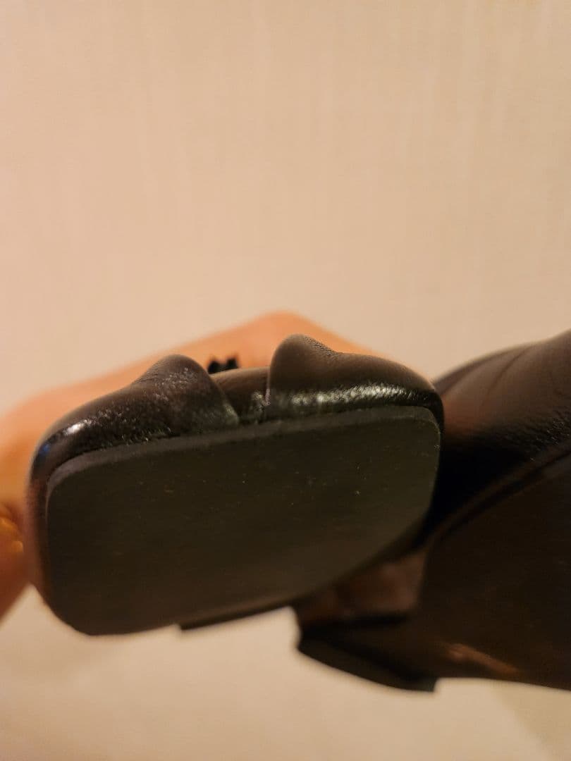 GRISE 24.0 黒 プリーツフラットシューズ