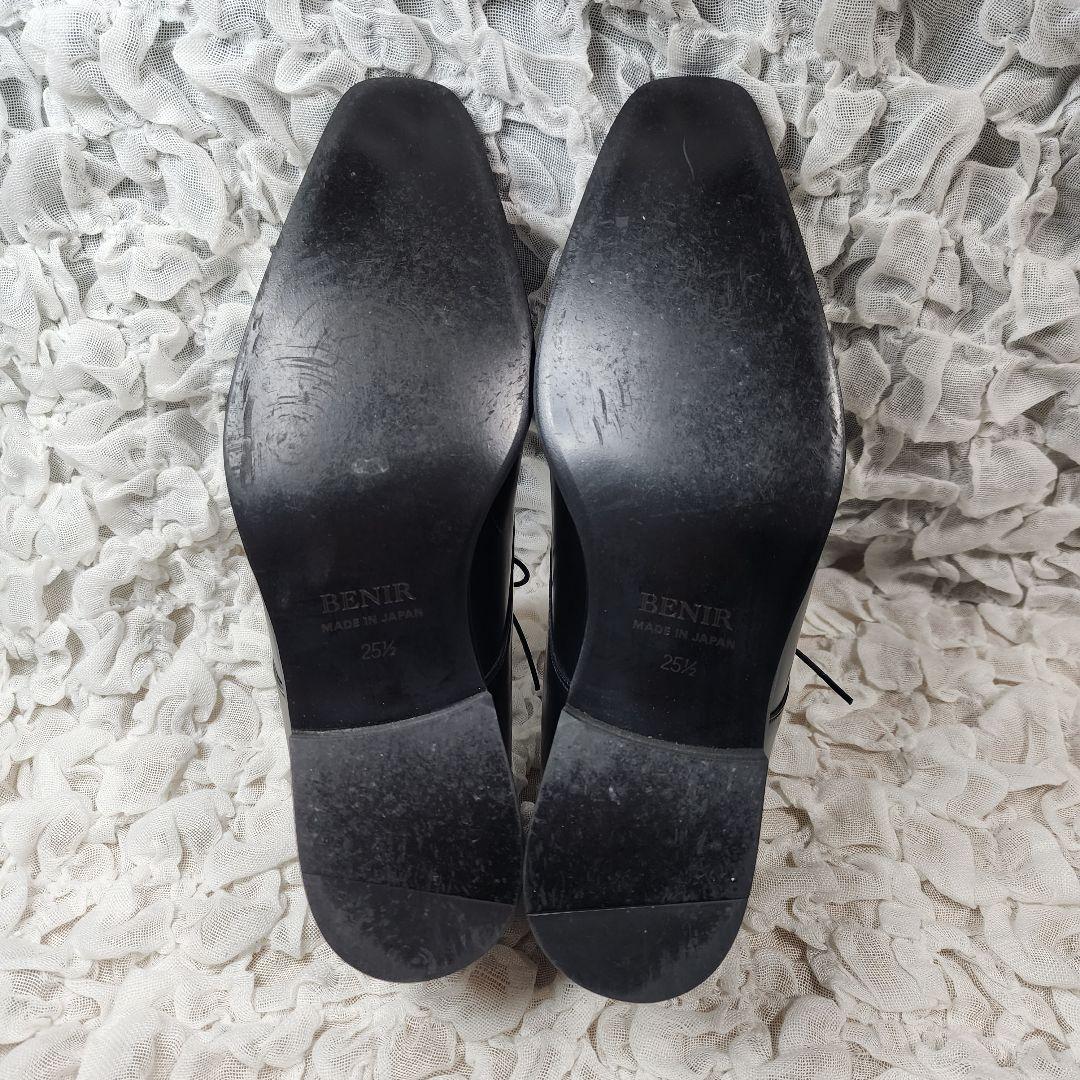 むぎ＊美品 ベニル プレーントゥ レザー シューズ 6㎝ヒールアップ