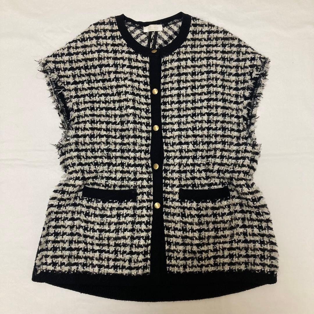 【TOMORROWLAND 】ニットコンビツイード フレンチスリーブジレ