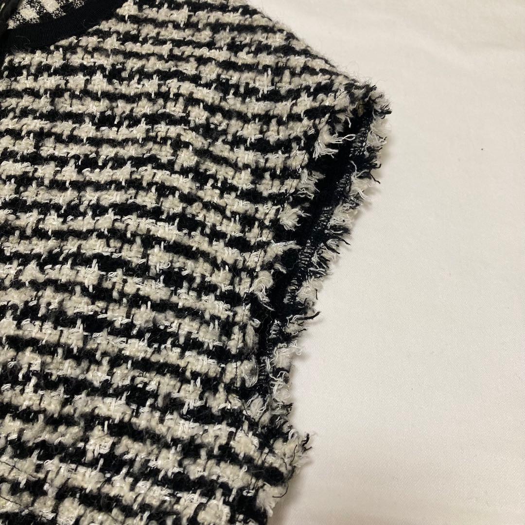 【TOMORROWLAND 】ニットコンビツイード フレンチスリーブジレ