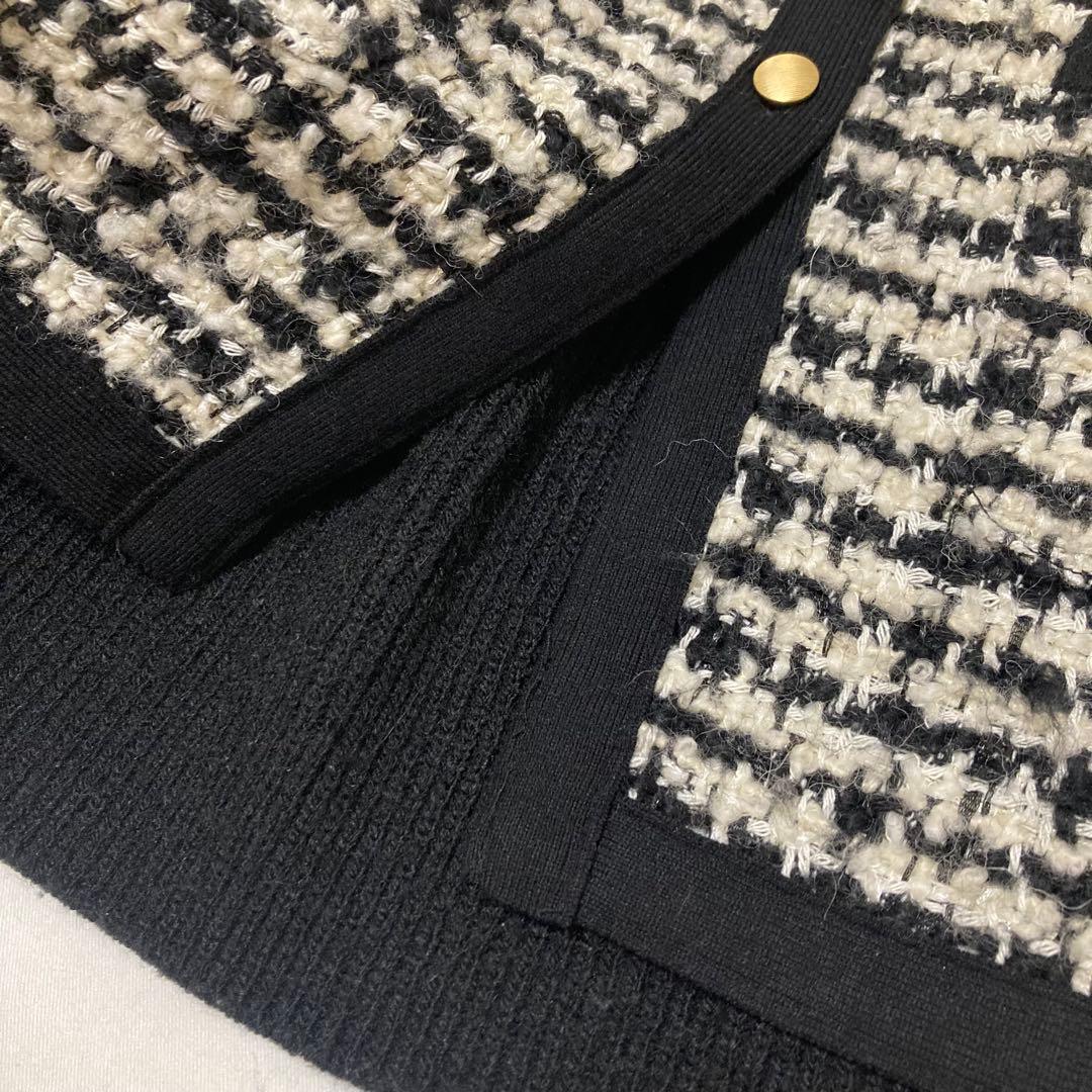 【TOMORROWLAND 】ニットコンビツイード フレンチスリーブジレ