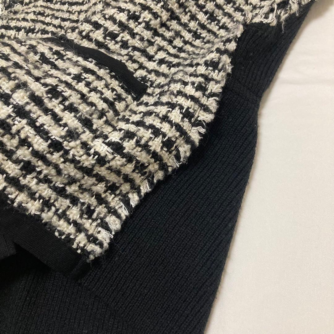 【TOMORROWLAND 】ニットコンビツイード フレンチスリーブジレ