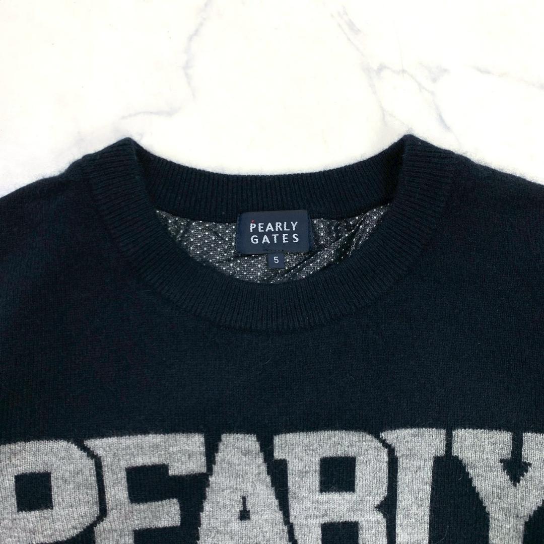 【サイズ5】2023年 パーリーゲイツ カシミヤ ニット ネイビー　E035