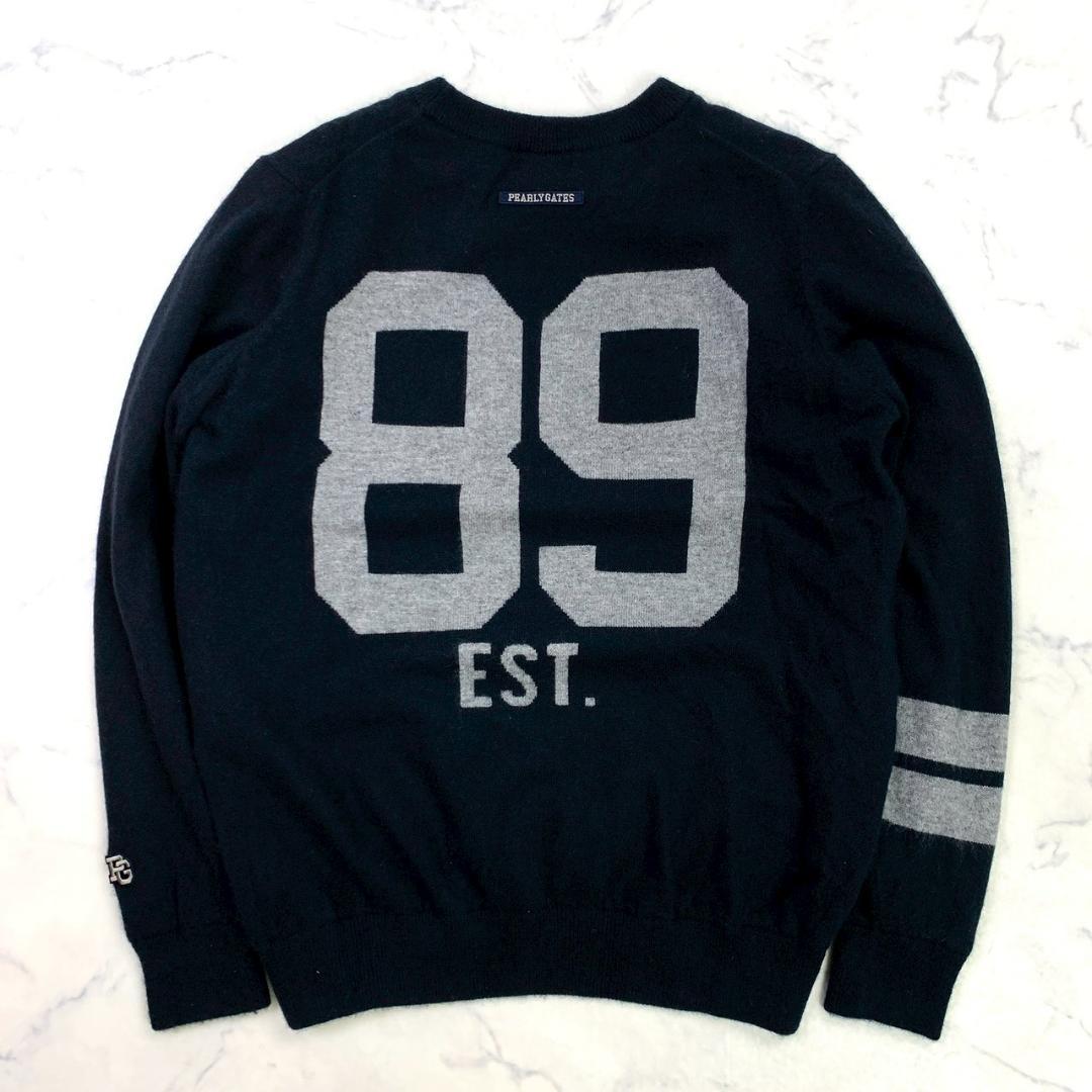 【サイズ5】2023年 パーリーゲイツ カシミヤ ニット ネイビー　E035