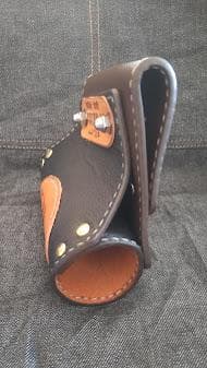 牛本革　タモホルスター　左刺し　ホルダー　ヘチ釣り　落とし込み　チヌ　黒鯛