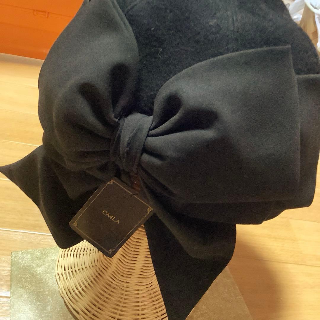 専用です。CA4LA ブラックウールハット リボン付き未使用品