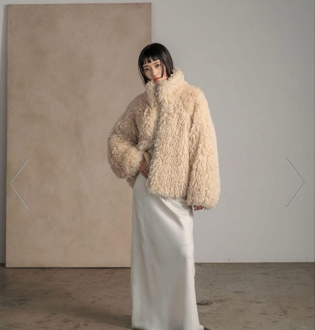 lowrys farmベージュファーコート プードルファーブルゾン