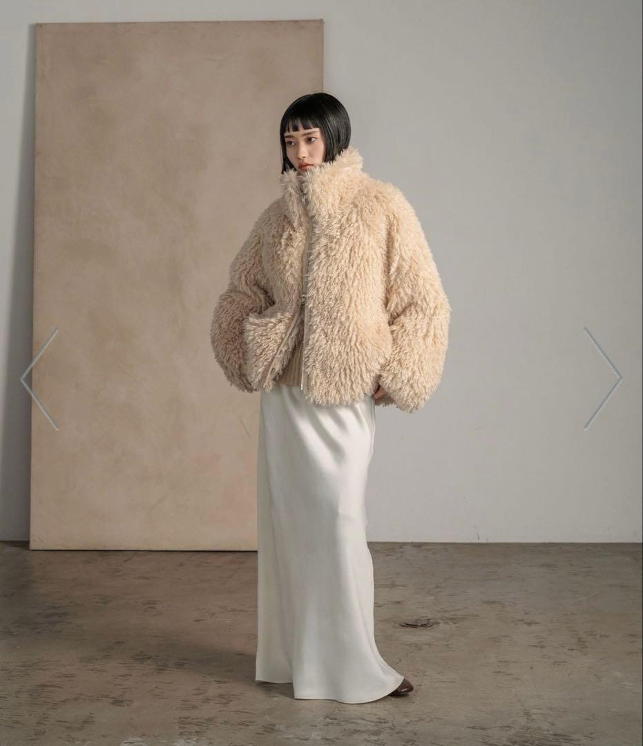 lowrys farmベージュファーコート プードルファーブルゾン