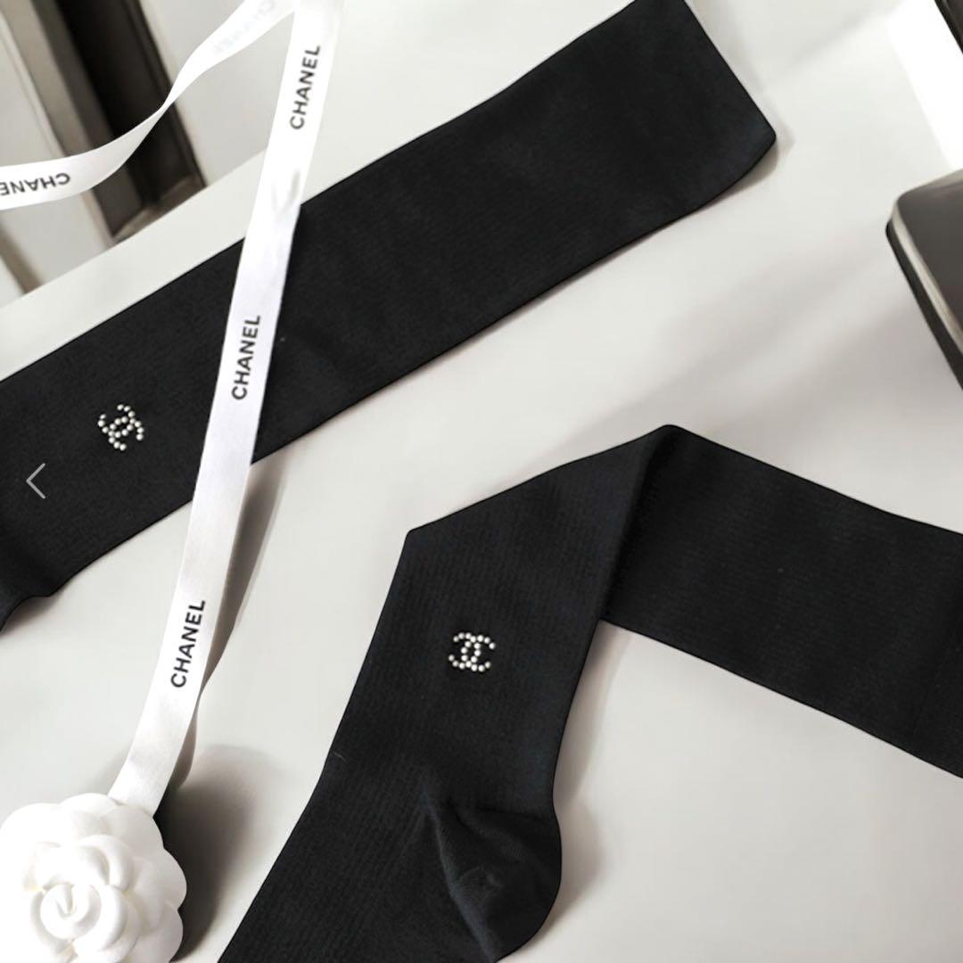 【CHANEL】シャネル CC ニーソックス　足のサイズ22〜23センチ