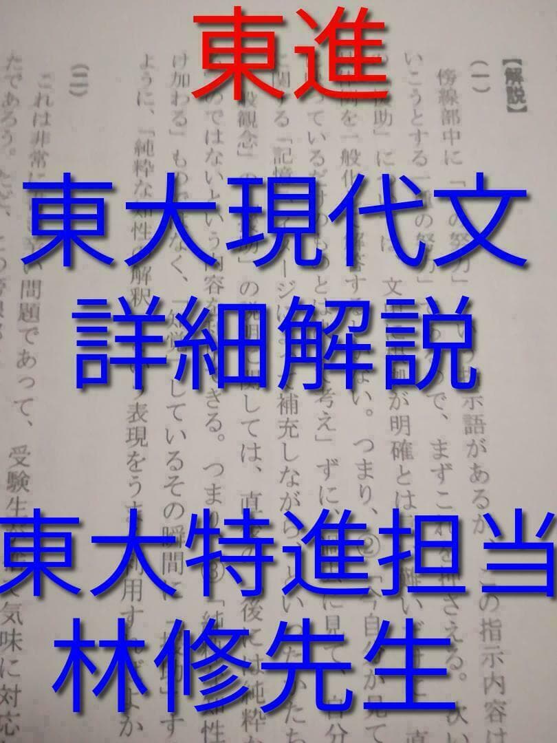 東進　林修先生の東大現代文2010年-2019年の解説解答採点基準　駿台　鉄緑会