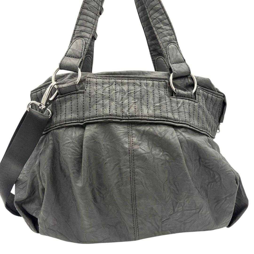 ディーゼル ショルダーバッグ y2k 90s レザー メタルロゴ ブラック 迷彩