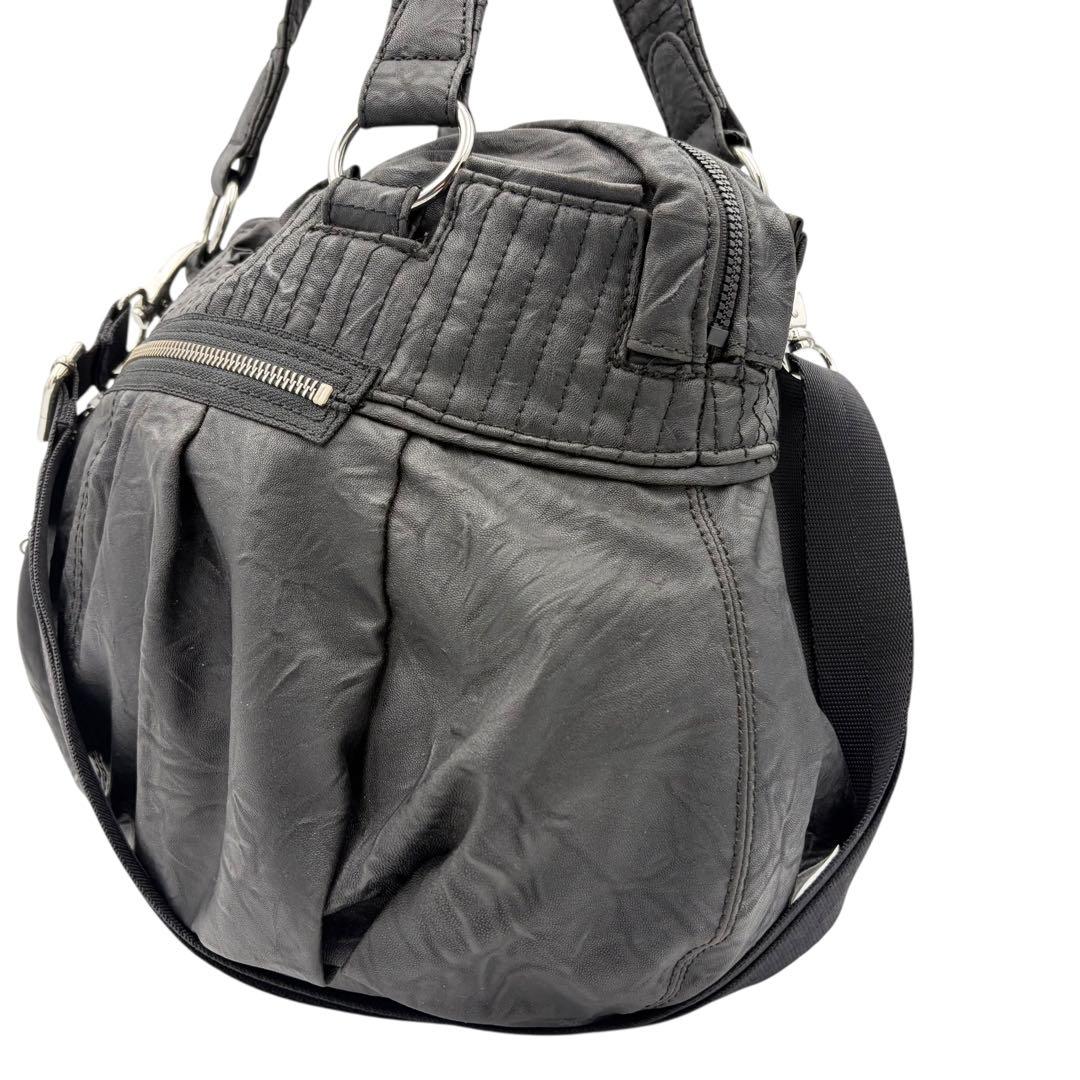 ディーゼル ショルダーバッグ y2k 90s レザー メタルロゴ ブラック 迷彩