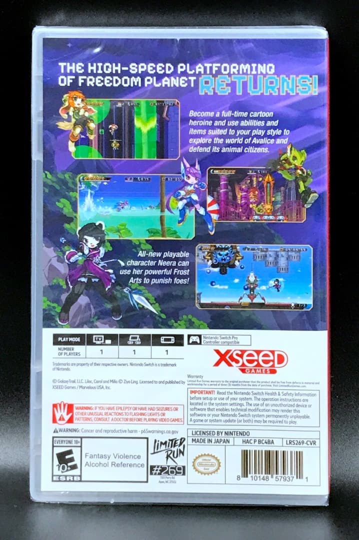 FREEDOM PLANET 2 フリーダムプラネット2 新品 switch