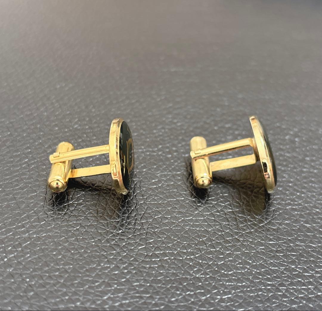 カルティエ カフス ネクタイ ダークグリーン ロゴ カフリンクス 美品